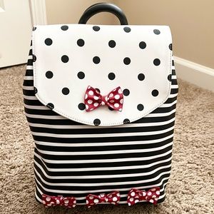 Disney Parks official merchandise Minnie Mouse backpack bows stripes polka dots